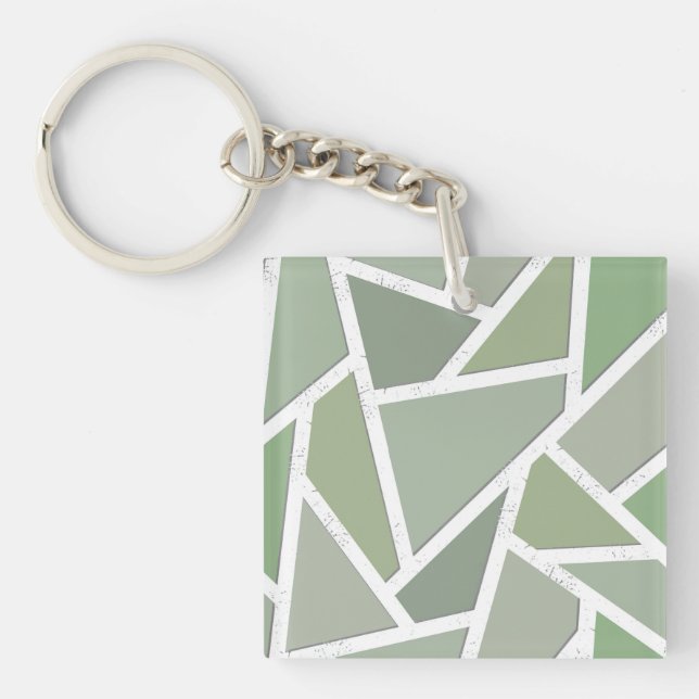 Porte-clefs Motif de mosaïque vert olive (Devant)