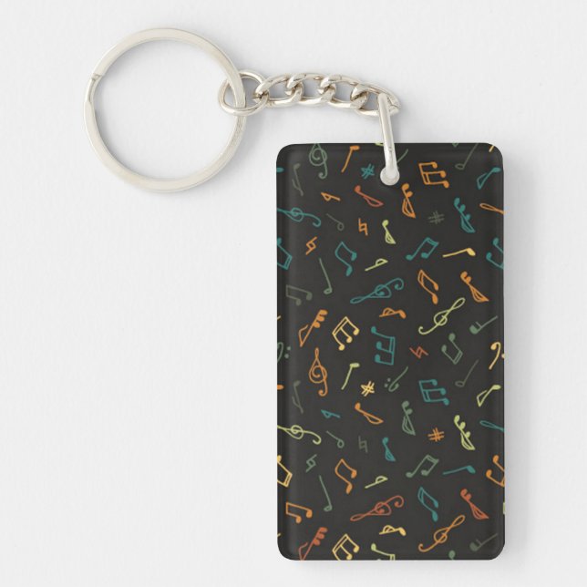 Porte-clefs Motif de notes musicales (Devant)