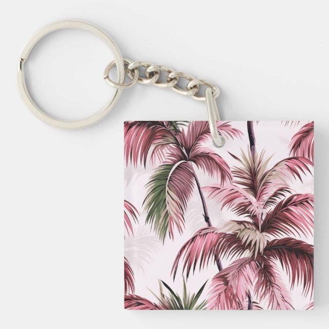 Porte-clefs Motif de palme Ethereales rosé (Devant)