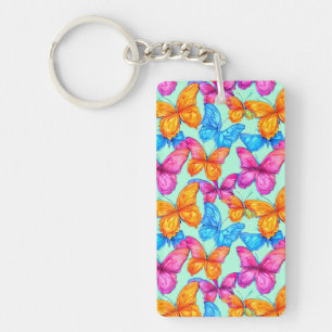 Porte-clefs Motif de papillons colorés