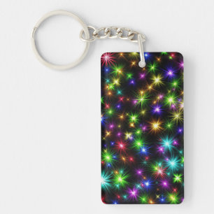 Porte-clefs Motif de rayons d'étoile de Noël multicolore