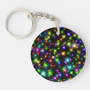 Porte-clefs Motif de rayons d'étoile de Noël multicolore