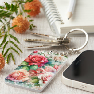 Porte-clefs Motif de Rose lunatique