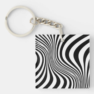 Porte-clefs Motif de texture d'impression de peau de zèbre
