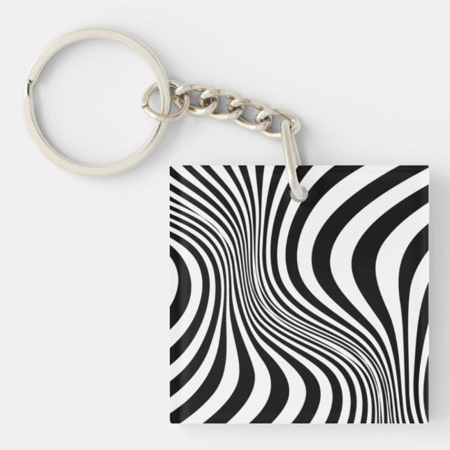 Porte-clefs Motif de texture d'impression de peau de zèbre (Devant)