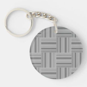 Porte-clefs Motif de tissage rayures grises