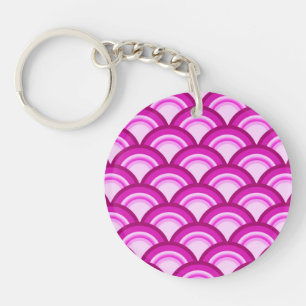 Porte-clefs Motif de vague Art Déco - nuances d'orchidée