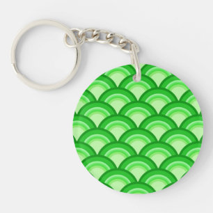 Porte-clefs Motif de vague Art Déco - vert jade