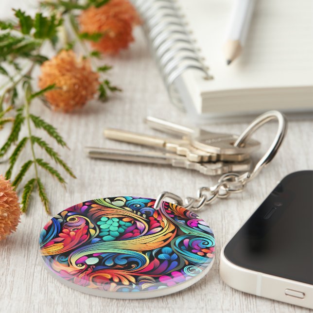Porte-clefs Motif décoratif Paisley (Devant droit)