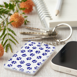 Porte-clefs Motif Des Paws, Paws Chiens, Paws Bleus Marine