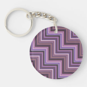 Porte-clefs Motif d'escaliers à rayures mauve