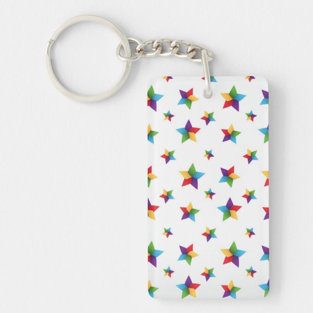 Porte-clefs Motif d'étoiles (Devant)