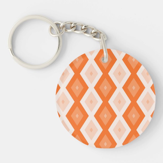 Porte-clefs Motif diamant orange (Devant)