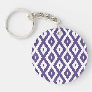 Porte-clefs Motif diamant ultra violet et blanc