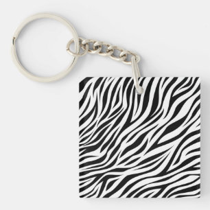 Porte-clefs Motif d'impression de peau d'animal zèbre-15391