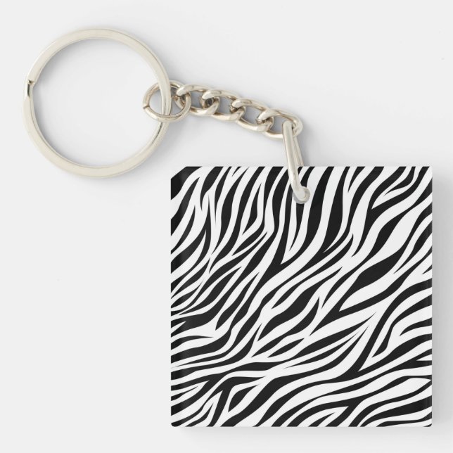 Porte-clefs Motif d'impression de peau d'animal zèbre-15391 (Devant)