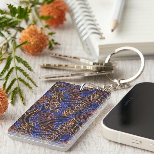 Porte-clefs Motif d'impression Leopard et Zebra (Devant droit)