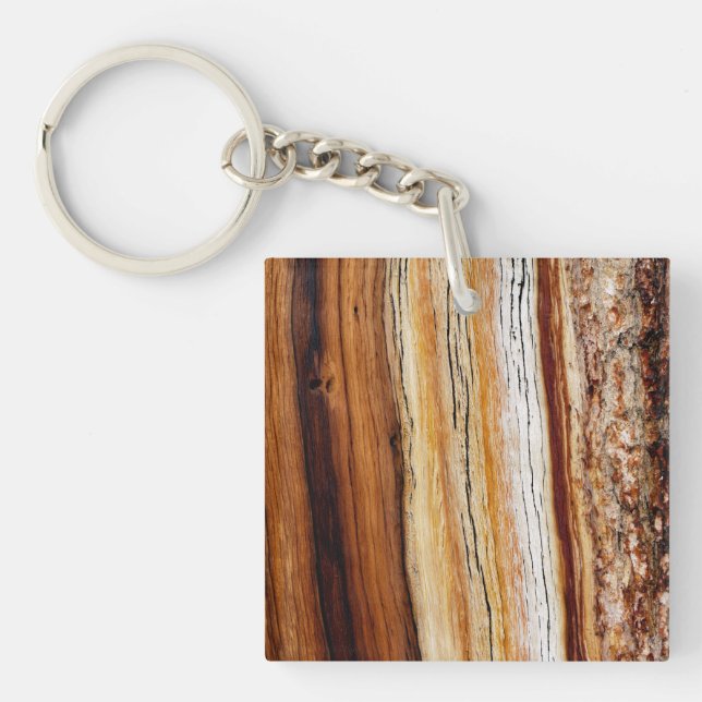 Porte-clefs Motif du grain de bois (Devant)