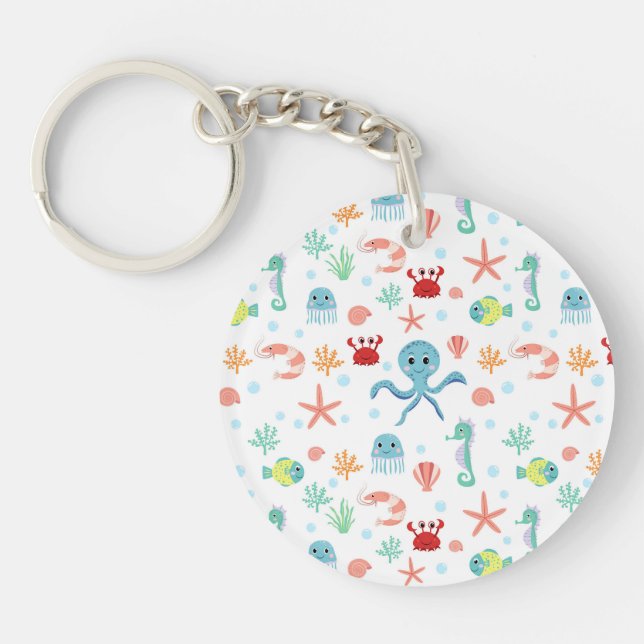 Porte-clefs Motif du monde marin (Devant)