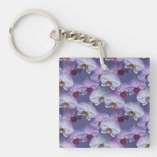 Porte-clefs Motif élégant et sans couture d'orchidées à nervur