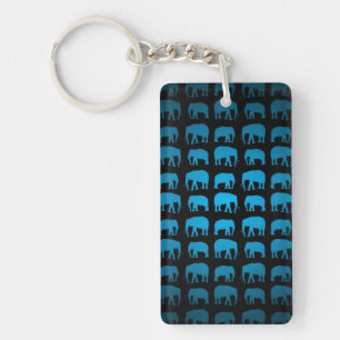 Porte-clefs Motif Éléphant Bleu