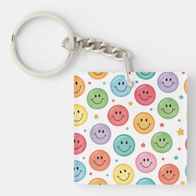 Porte-clefs Motif Émoticône Sourire (Devant)