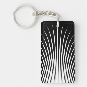 Porte-clefs Motif en bande blanche noire très unique