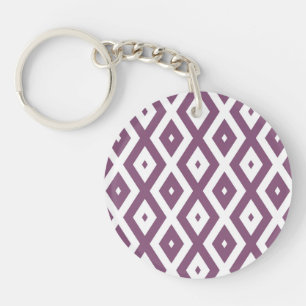 Porte-clefs Motif en diamant blanc et mauve