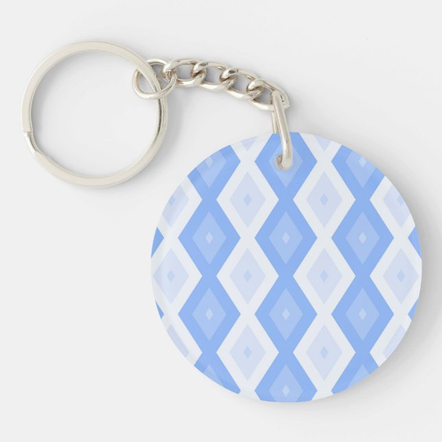 Porte-clefs Motif en diamant bleu pâle (Devant)