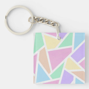 Porte-clefs Motif en mosaïque arc-en-ciel Pastel