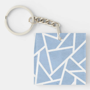 Porte-clefs Motif en mosaïque bleu pâle et blanc