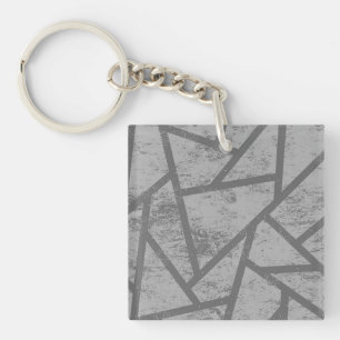 Porte-clefs Motif en mosaïque gris