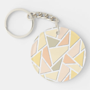 Porte-clefs Motif en mosaïque jaune citron