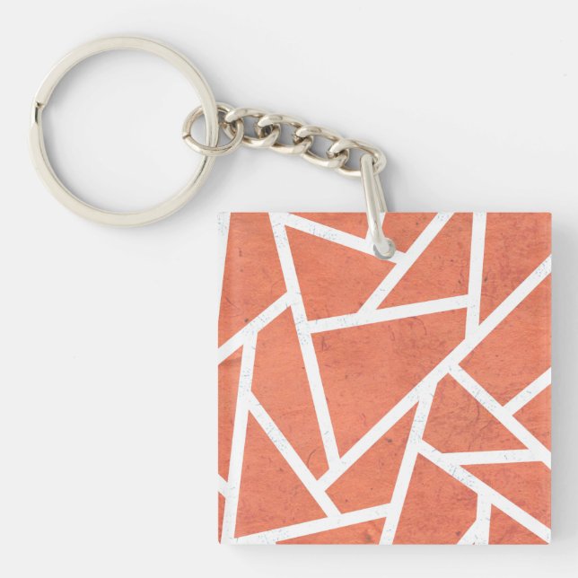 Porte-clefs Motif en mosaïque orange mandarin (Devant)