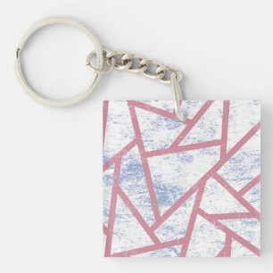 Porte-clefs Motif en mosaïque rose et bleu