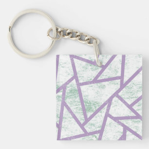 Porte-clefs Motif en mosaïque vert clair et lavande
