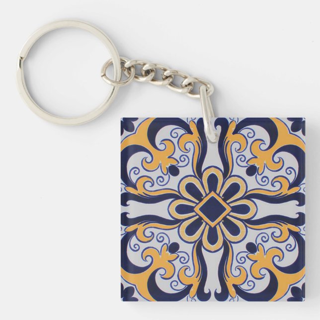 Porte-clefs Motif en tuiles portugaises (Devant)