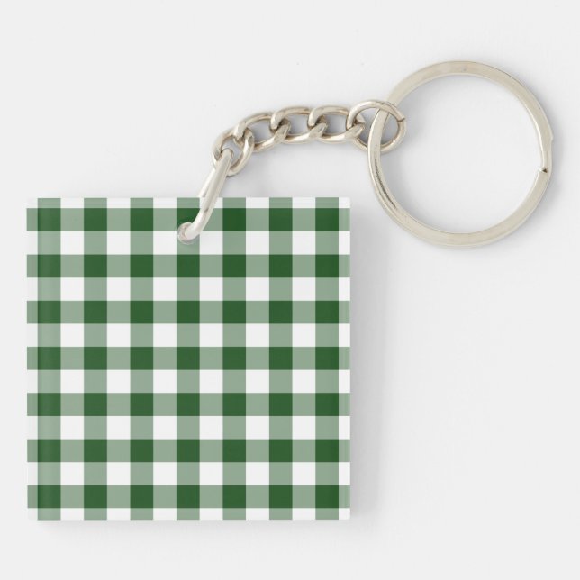 Porte-clefs Motif En vichy vert et blanc (Dos)