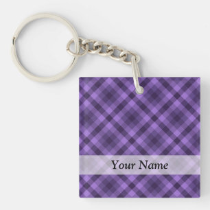 Porte-clefs Motif en vichy violet