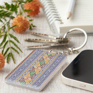 Porte-clefs motif ethnique élégant
