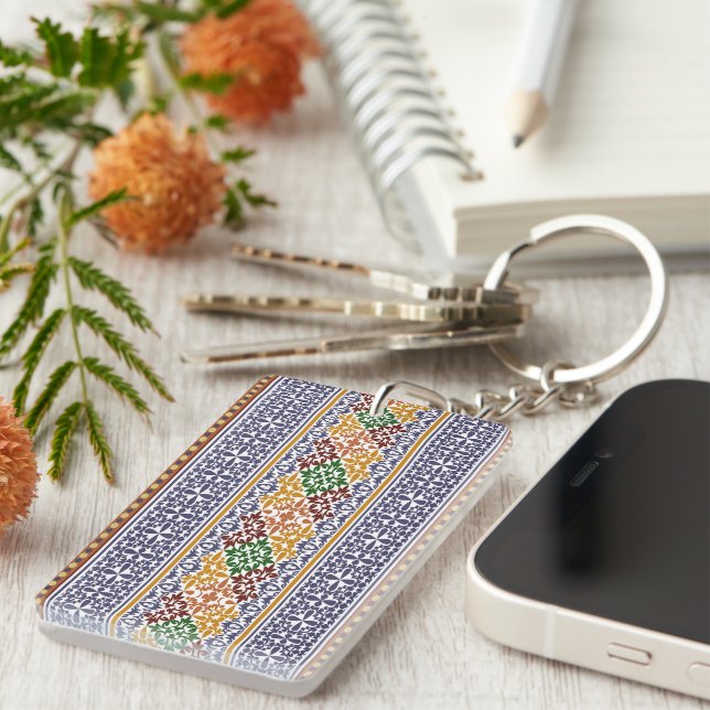 Porte-clefs motif ethnique élégant (Devant droit)