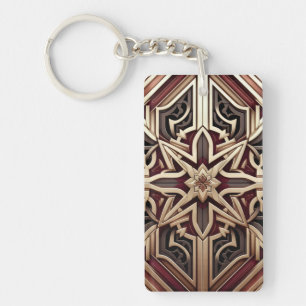 Porte-clefs Motif étoilé géométrique moderne élégant