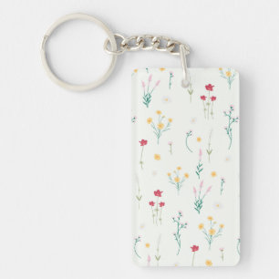 Porte-clefs Motif Fleur Motif Floral Printemps Acrylique