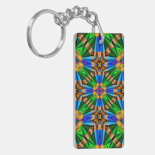 Porte-clefs Motif Fleurs Abstraites uniques