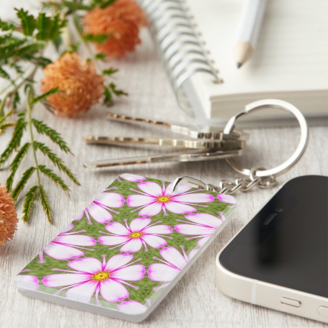 Porte-clefs Motif Fleurs Cosmos (Devant droit)