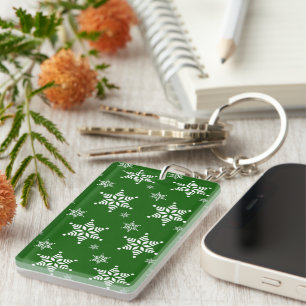 Porte-clefs Motif Flocon de Neige, Flocons de Neige Blancs, Ne