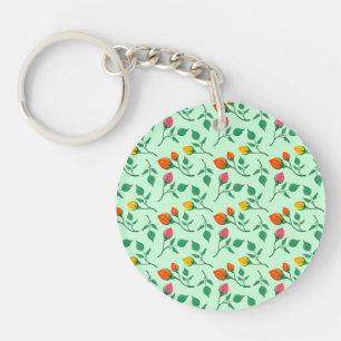 Porte-clefs Motif floral avec fleurs roses colorées