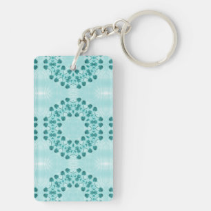 Porte-clefs Motif floral, bleu Turquoise