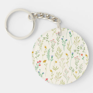 Porte-clefs Motif floral botanique victorien sombre et maussad