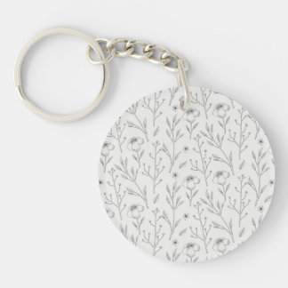 Porte-clefs Motif floral botanique victorien sombre et maussad